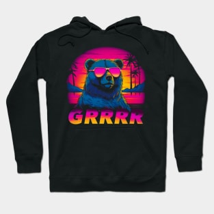 GRRRR Synthwave Bear Hoodie